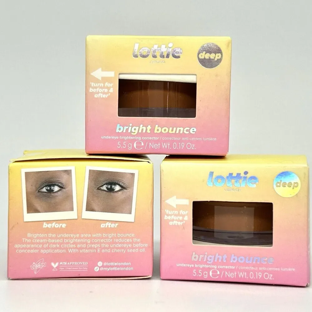 3 Lot LOTTIE Undereye Corrector DEEP Bright Bounce Brightening Cream 0.19oz NEW